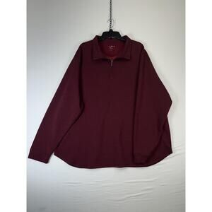 Saddlebred Sweater Mens 3XLT Burgundy Quarter Zip Big Tall Comfort Pullover